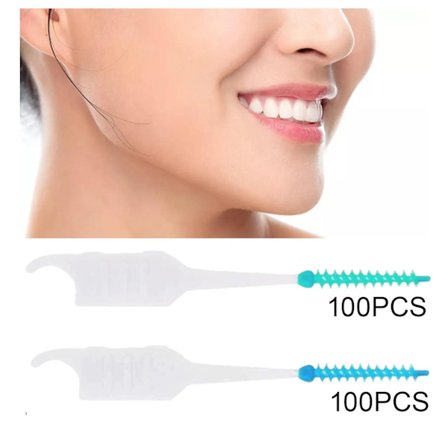 200 stk. Interdentalbørste Tannrengjøringsverktøy Rengjøringsmiddel Bærbar for rengjøring av mellomrom mellom tenner Tannpirker Tanntråd