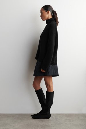 COS Women's Falda Corta Acolchada De Plumón in Azul