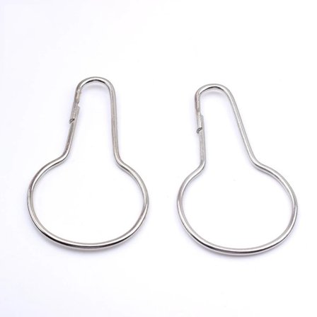 Set med 40 gardinringar, 40 stycken metallkrokar för duschdraperi