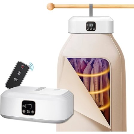 Bærbar Elektrisk Klesørker, Mini Sammenleggbar Tørketrommel, Liten Klesørker, 480 Min Timer og PTC Varme Funksjon, for Leilighet, Reise, Hybel, Bobil