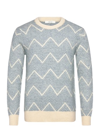 Slhrai Ls Knit Crew Neck Noos Blue Selected