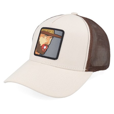 BOOM - Beis trucker Gorra - Grown Man With Pacifier Canvas Beige/Brown A-frame Trucker @ Hatstore
