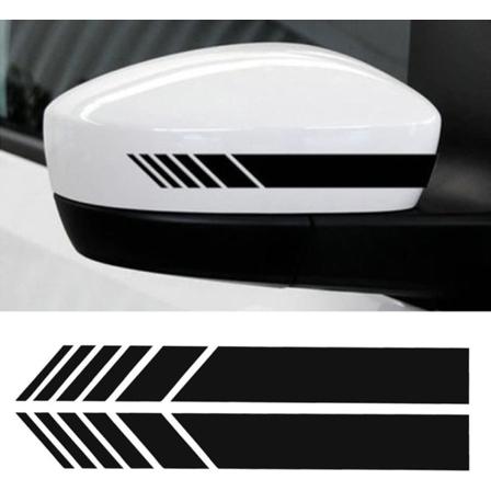 2 stk. Bilspejl Stickers - Sort Dekoration DIY Bilkropssticker