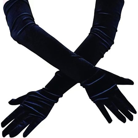 Långa Armbågssammetshandskar 55 cm stretchiga 1920-tals Operahandskar Kvällsfest Dansgåva