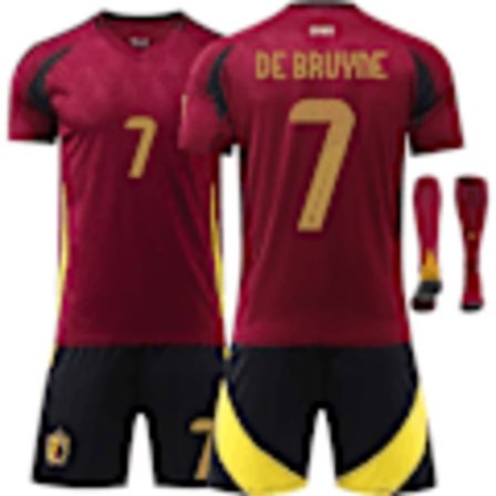 2024 EM Belgien Hjemme Børnefodboldtrøje Nr. 7 De Bruyne