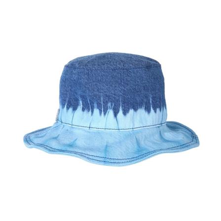 Alberta Ferretti, Bucket HAT With TIE DYE Print Blauw, Dames, Maat:S
