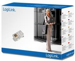 LogiLink Modular Plug for flat cables, RJ10 4P4C