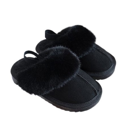 Unisex-børneplysforet hjemmesko Hyggelige imiteret pels tøfler W