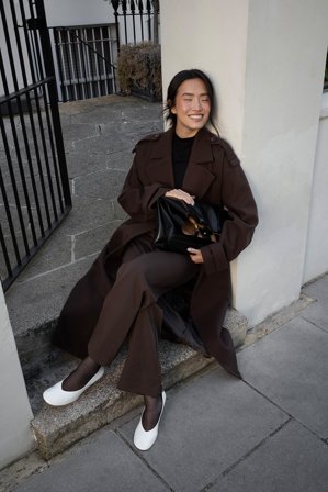 NA-KD Oversized trenchcoat - Trenchcoats - Brun - EU 42