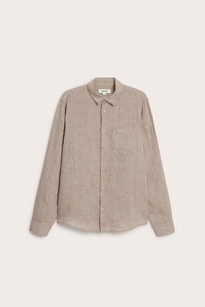 Kappahl | Linneskjorta regular fit | Brunmelerad