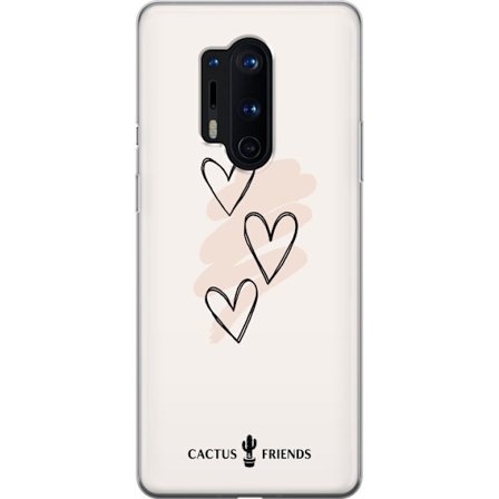 Kompatibel Mobilcover til OnePlus OnePlus 8 Pro Cactus and Friends - Soft Romance Sketch