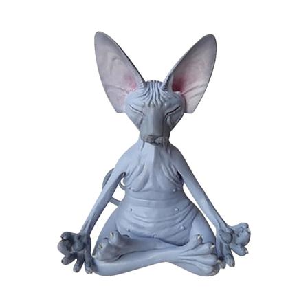 Meditation Cat Mediterende Tænkende Gråfe Gråfe Æstetisk Værelse Bryllup Måne Disco Kanin Kontor DekorationA A