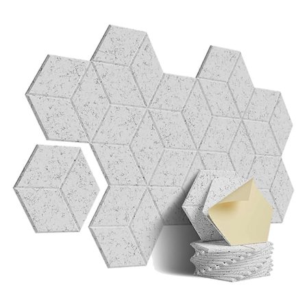 12 PAKKE Akustisk Skum, Selvklebende Lydisolerende Paneler, for Lydisolering og Akustisk Behandling (Gra