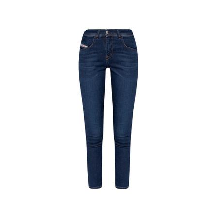 Diesel, 2017 Slandy super skinny jeans Blauw, Dames, Maat:W27 L30,Patches