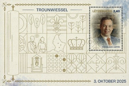Luxemburg - Tronskifte Grand Duke Guilaume - Postfrisk miniark