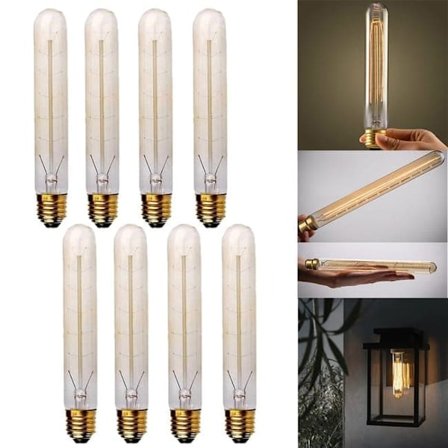 8-pakning lyspærer E27 40W, LED og glødetråd, varmhvit, for innendørs og utendørs bruk