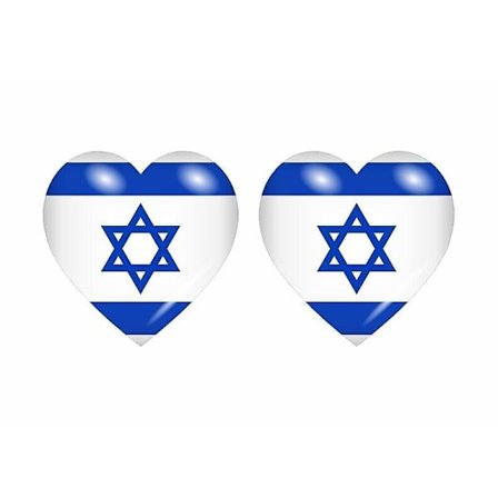 2x Klistremerke flagg hjerte IL israel_Super Gift