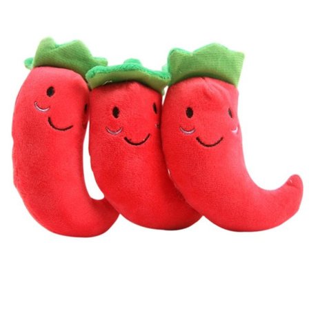 3 røde chili plyslegetøj, hundeslibelegetøj, børnelegetøj 12cm * 8cm