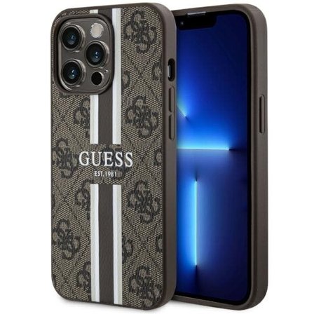 Guess GUHMP13LP4RPSW iPhone 13 Pro / 13 6,1" brun/brun hardcase 4G Printed Stripes MagSafe