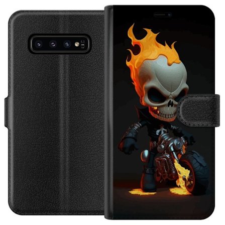 Yhteensopiva Lompakkokotelo Samsung Galaxy S10 Luuranko Moottori