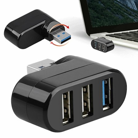 Hmwy - Høyhastighets 3-porters USB 3.0 Multi Hub Splitter Ekspansjon Desktop PC Laptop Adapter