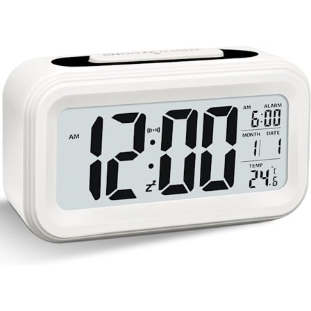 Digitaalinen herätyskello, LED-valaistu herätyskello, paristoilla toimiva