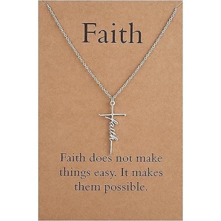 Halskæde med kors til kvinder, religiøse gaver til kvinder, kristne smykkegaver til kvinder