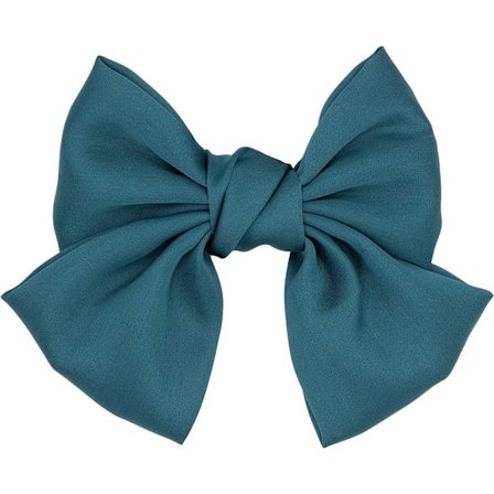 Farger og skjønnhet - Damehårklips med satengsløyfe Petrol - Dame