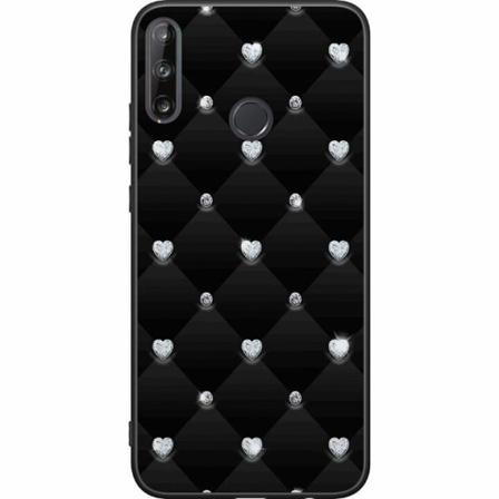 Huawei P40 Lite E Svart Skal Diamant Hjärta
