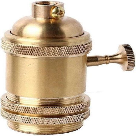 Lampeholder med kontakt, vintage messing kobber sokkel til retro Edison-stil pære E27[HK]