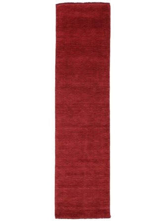 Uldtæppe Enkeltfarvet Handloom Fringes Mørkerød Lille