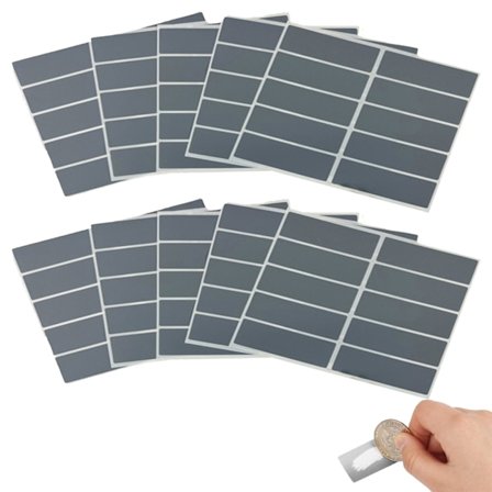 200 stk. skrabelodsmærkater, 48x15 mm skrabelodder til gør-det-selv, rektangulære skrabelodsmærkater, skrabemærker, overraskelsesskrabemærker til gør-