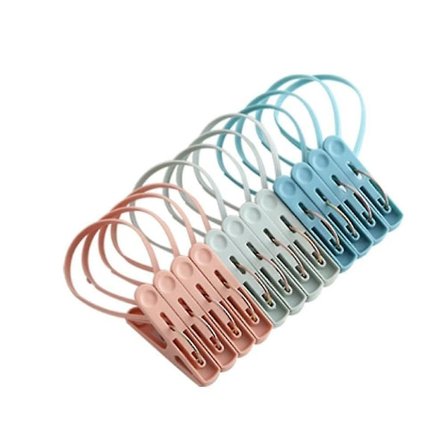 12 stk. Tøjepinde med plastikreb til tørresnor Tøj tørretøjsklemmer Mini klemmer Klemmer Vindtætte fotoklemme