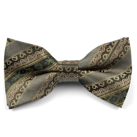 Verde Patterned Bow Tie pentru bărbați - Papioane gata legate