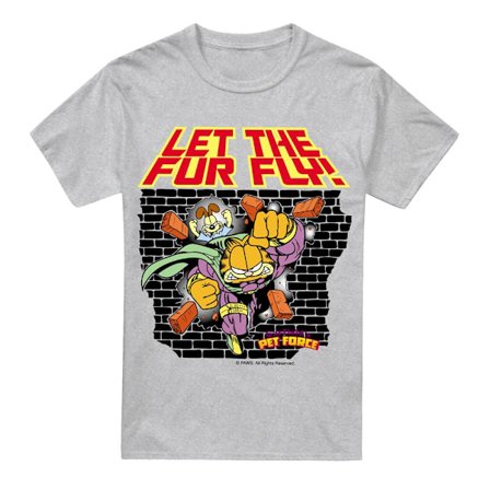 Garfield Herr Låt Pälsen Flyga T-Shirt 4XL Sport Heather