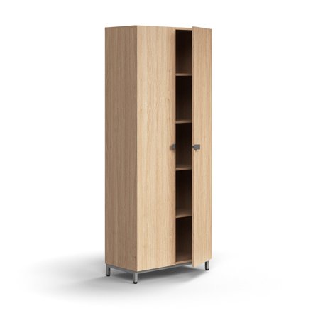 Schrank QBUS, 2020x800x420 mm, Silber, Eiche