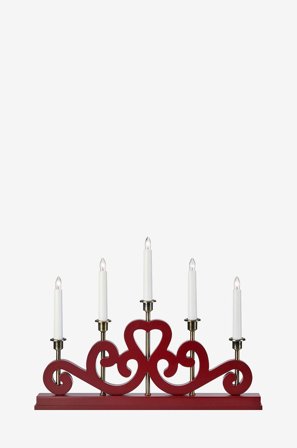 Markslöjd - Ljusstake Eneby 5L - Röd - Adventsljusstakar - Från Homeroom