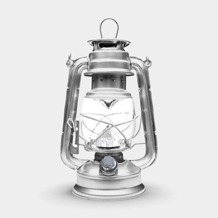 Lanterna da tempesta LED NOCK Ledskär, a batteria, 250 mm, argento + batterie AA