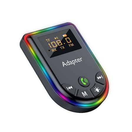 5.3 Bluetooth Sender Mottaker 2-I-1 Bluetooth Adapter med LED-skjerm RGB-lys for Bil PC TV
