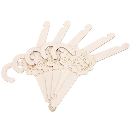 Søde Bøjler Træbøjler til Børn i Lys Gul 5 stk