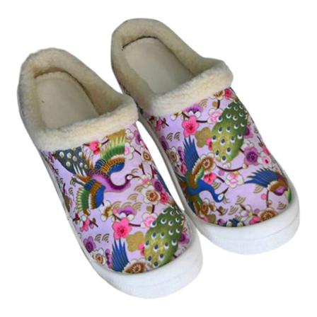 Kvinnor Slip On Clog Tofflor Closed Toe Plysch Tofflor