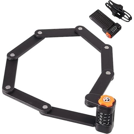 Foldbar Cykel Lås, El-Scooter, Saks-Sikker Cykel Lås, 4-Cifret Kode Hængeslås, 8-Sektions Foldbar, 8 Ekstremt Hærdede Stålled