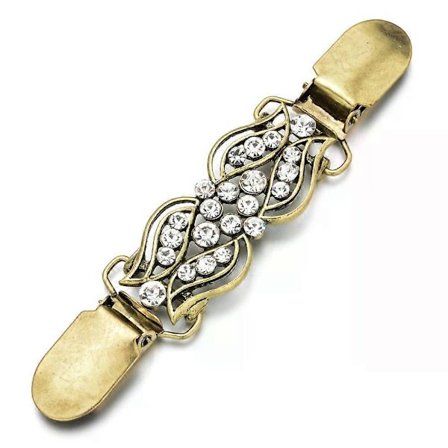 Kofta Clip Glittrande Säkert Grepp Elegant Design Funktionell Accessoar Retro Mode Kofta Clip Med Strass Vintage