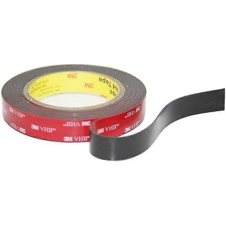 6m Supersterk Dobbeltsidig Tape, Svart, 3m x 1.5cm
