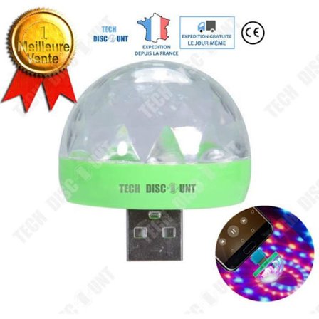 Discolampa - TECH DISCOUNT - Mini LED-scenlampa - Fantastisk ljuseffekt - USB - 4cm x 4cm