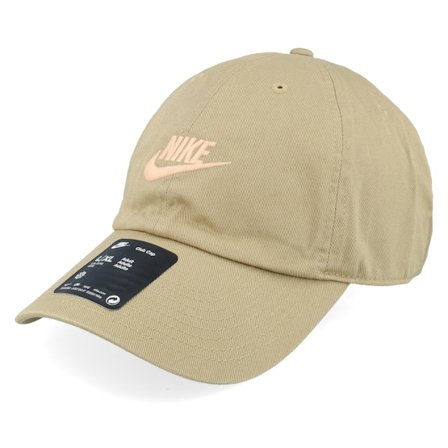 Nike - Beige unconstructed Lippis - N Club Cap Futura Washed Parachute Beige/Orange Dad Cap @ Hatstore