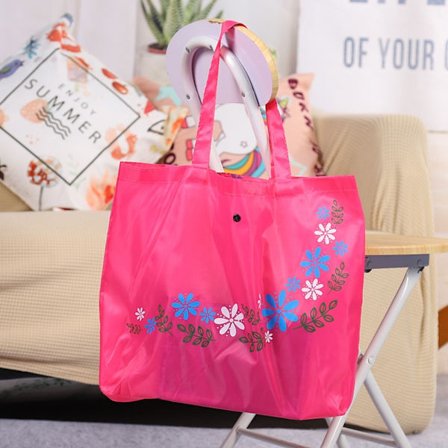 Vikbar handväska Casual Blommig shoppingväska ROSE RED