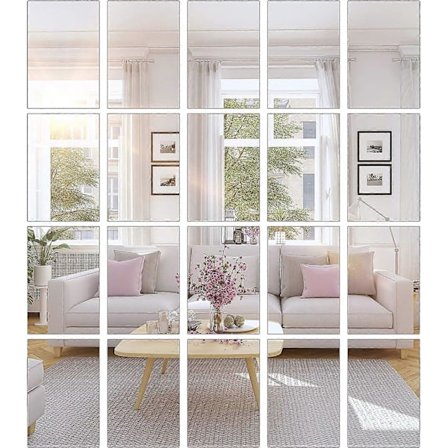 20 Stykker Speilark Selvklebende Ikke-glass Klipp til Størrelse Speilklistremerker Fliser for Vegg Fleksibelt Klebrig Speil[D]