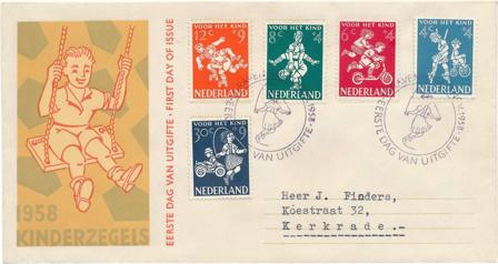 Holland 1958 - NVPH E36 - FDC - Med adresse