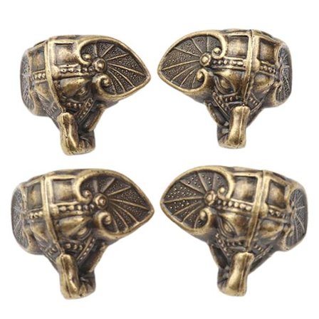 4 stk. 28x22mm Antik Elefant Vintage Bronze Smykkeskrin Trææske til Dekorative Beskyttelsesfødder Ben Plast